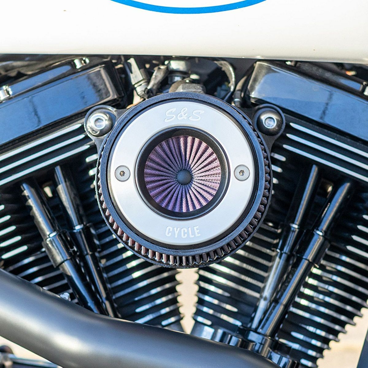 S&S Air Stinger リング付・ステルスエアクリーナー TwinCamケーブルスロットル用-02