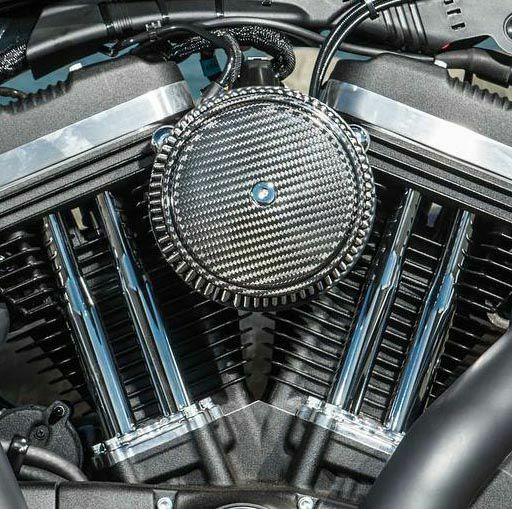 Arlen Ness Big Sucker ステージ1エアクリーナーキット カーボンカバー/シンセティックフィルター付-01