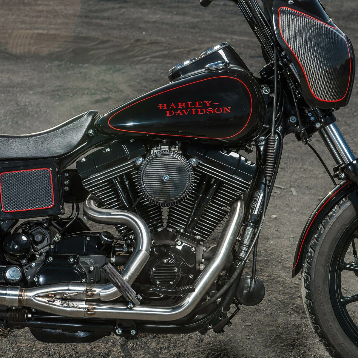 Arlen Ness Big Sucker ステージ1エアクリーナーキット カーボンカバー/シンセティックフィルター付-02