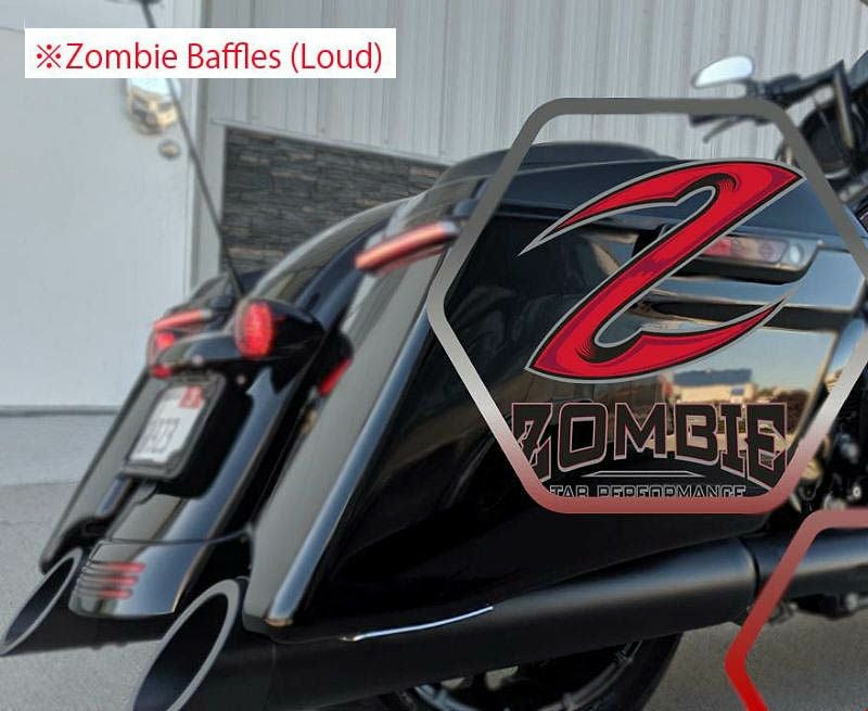 TABパフォーマンス BAM 4.5インチ スリップオンマフラー スラッシュカット ゾンビーバッフル　ブラック-01