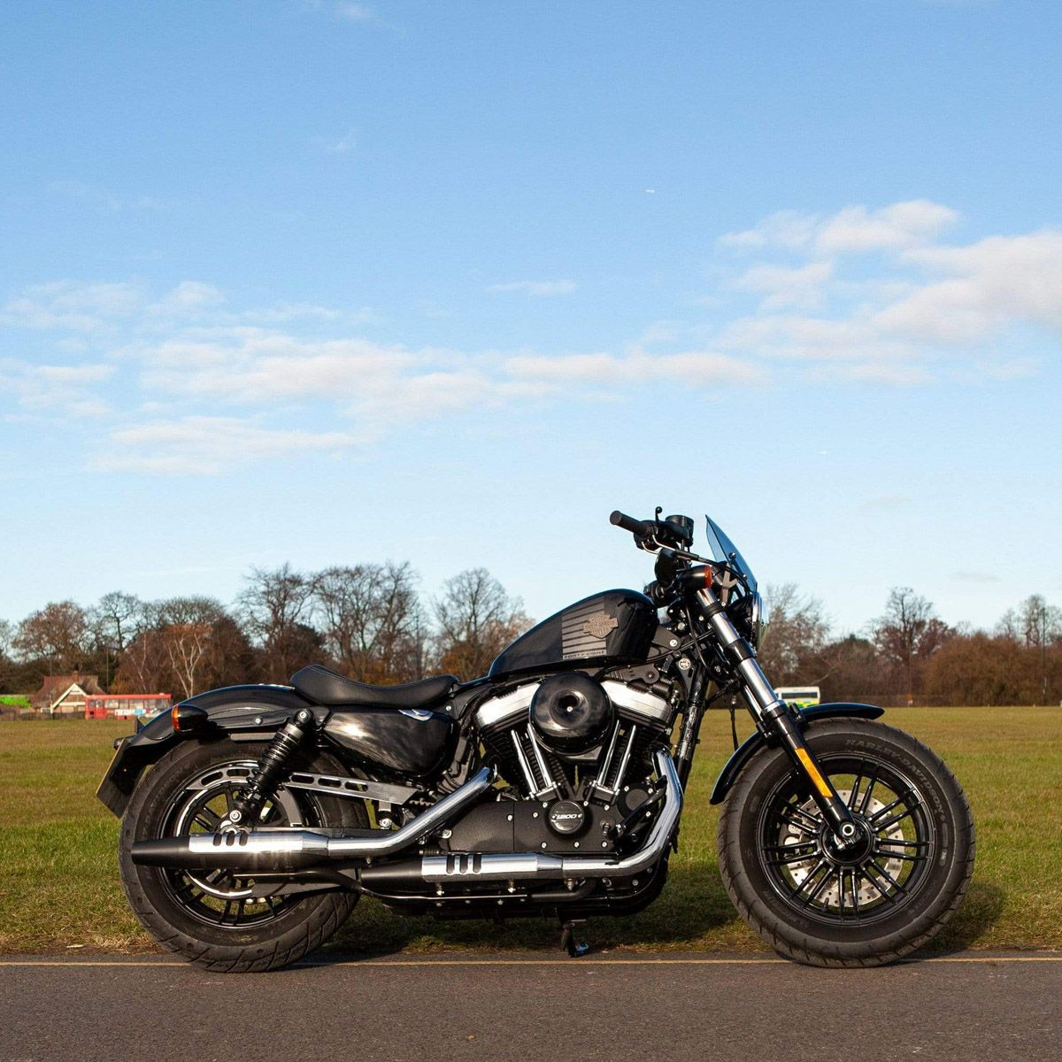DART クラシック・フライスクリーン SPORTSTER48　49㎜フォーク車用 ぺトロールブルー(ライトスモーク)-06