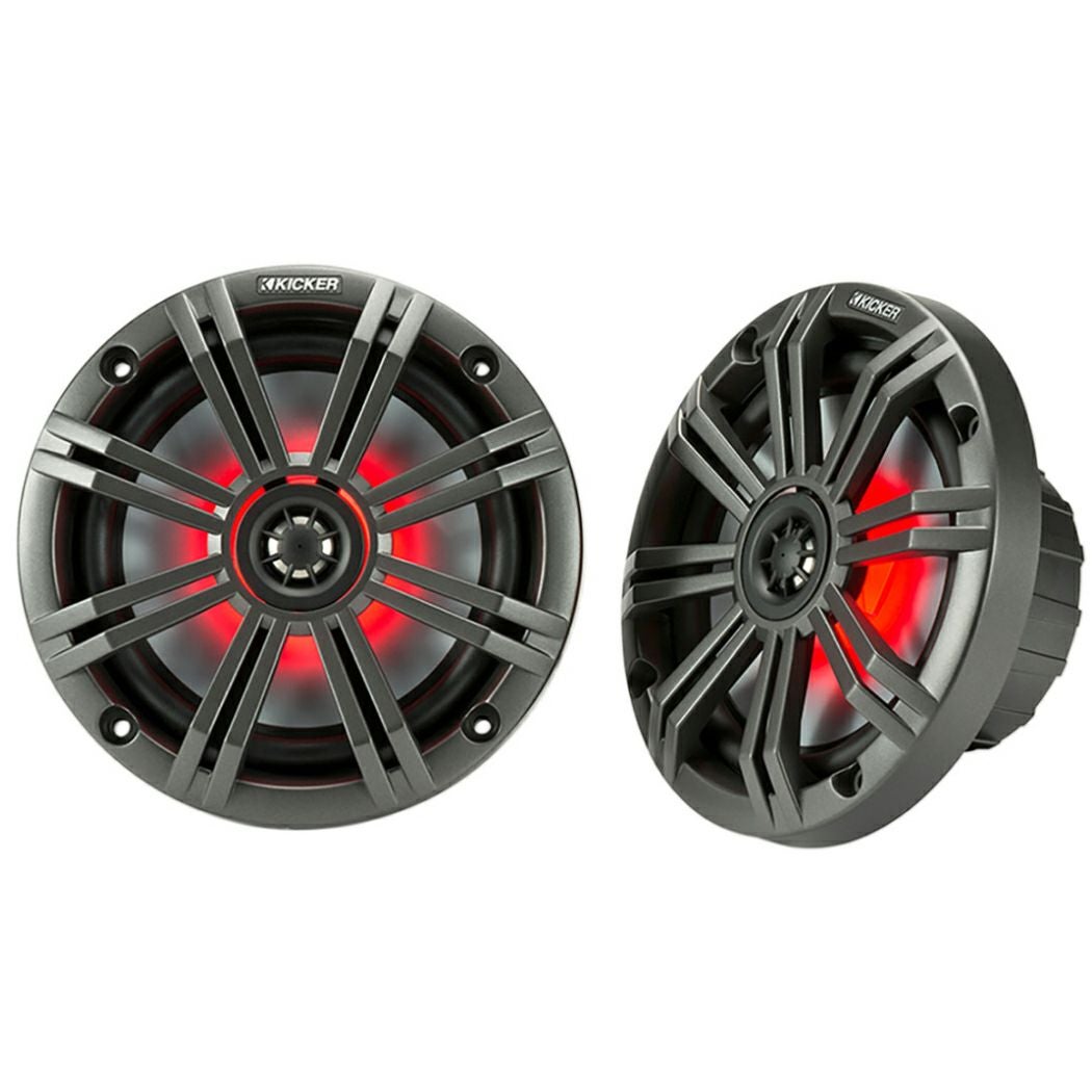 KICKER 6.5インチ 4オーム コアキシャルスピーカーセット 7色LED付
