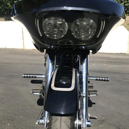 LINDBY アジャスタブルフットレスト ツーリング用 クローム/ブラック-02