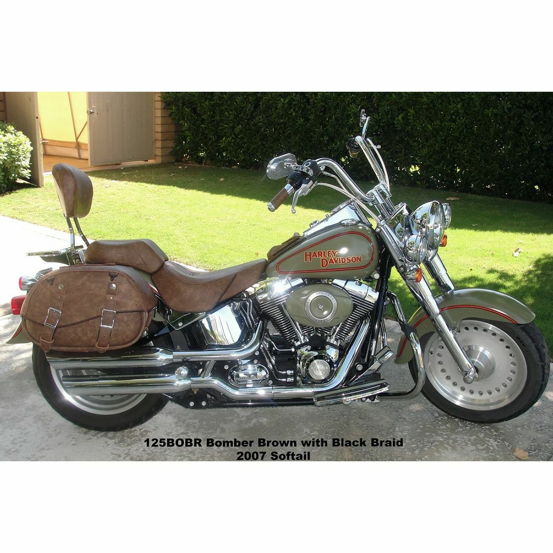 レザーワークス ラージ・ラウンド・本革サドルバッグ (両側セット) スローオーバー仕様-04