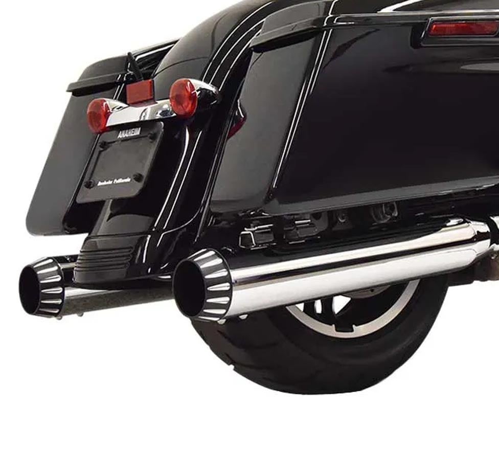 Bassani クワイエット スリップオンマフラー クローム/ブラックエンド-01