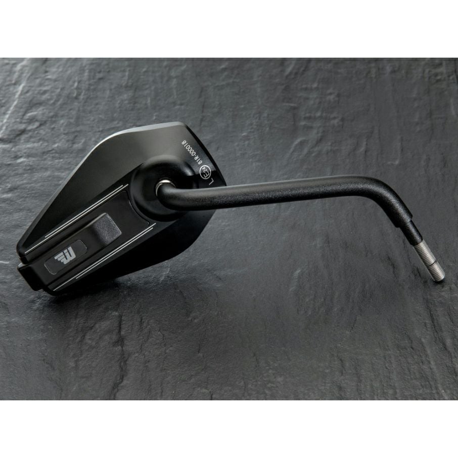 Arlen Ness サイドキック・ Forgedミラー ブラックアノダイズ 右用