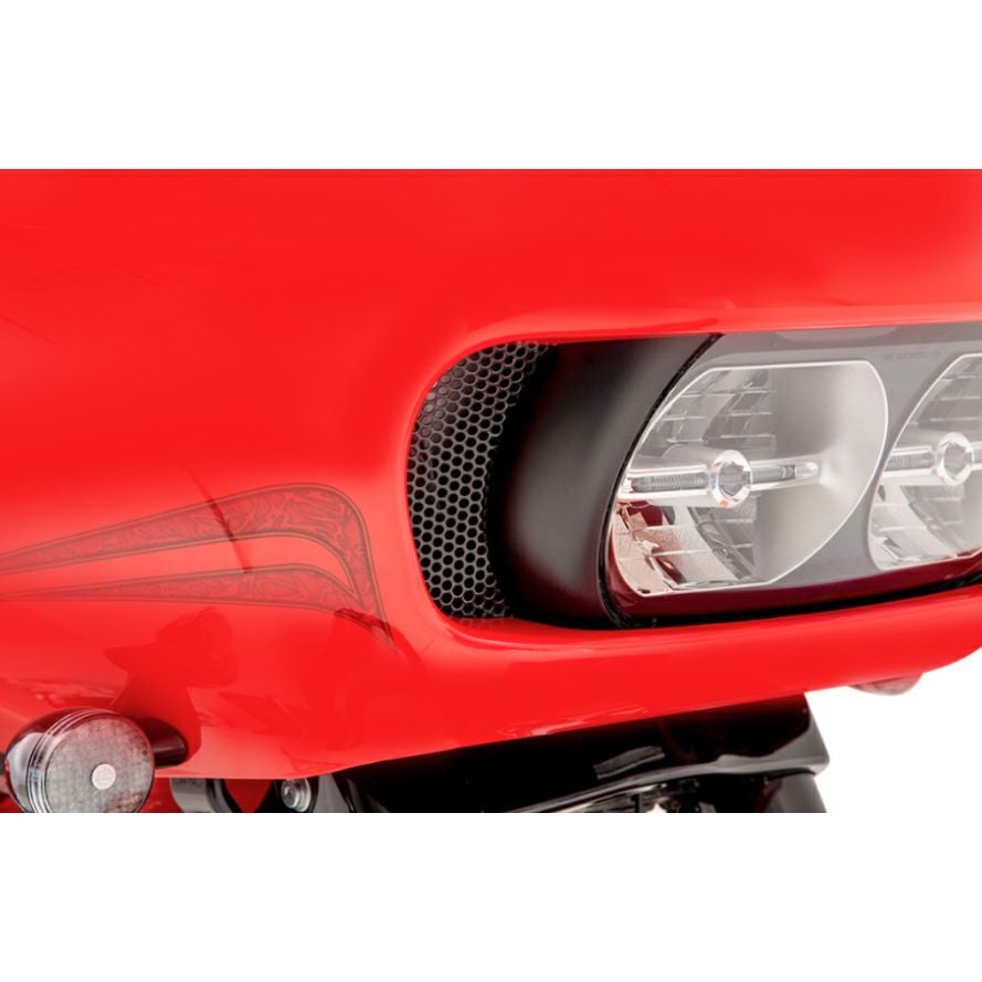 Klock Werks ロードグライド用フェアリングサイドベントスクリーン ラウンドメッシュ ブラック-04