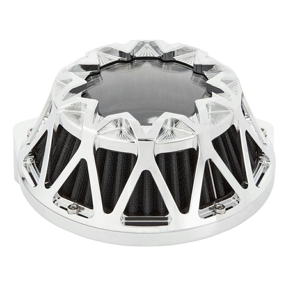 Arlen Ness Crossfire ハイフローエアクリーナー ツインカム電子制御スロットル用 クローム-02