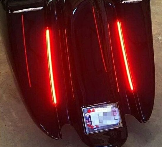 ホグワークス エンジンガード用LEDライト ブラック |ハーレーパーツ