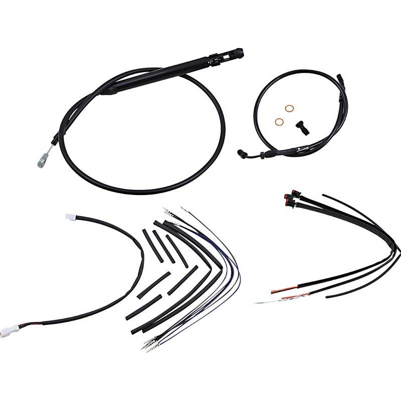 ハーレーダイナ　BURLY/12〜14インチエイプ対応　ケーブルキット Black Cable Kits for Softails with T-Bars | CABLE KITS | Burly Brand