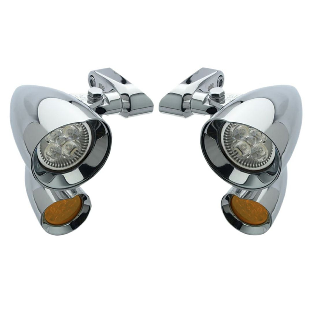 HEADWINDS Vampire サイドマウントLEDスポットライト/ターンシグナルセット クローム-01