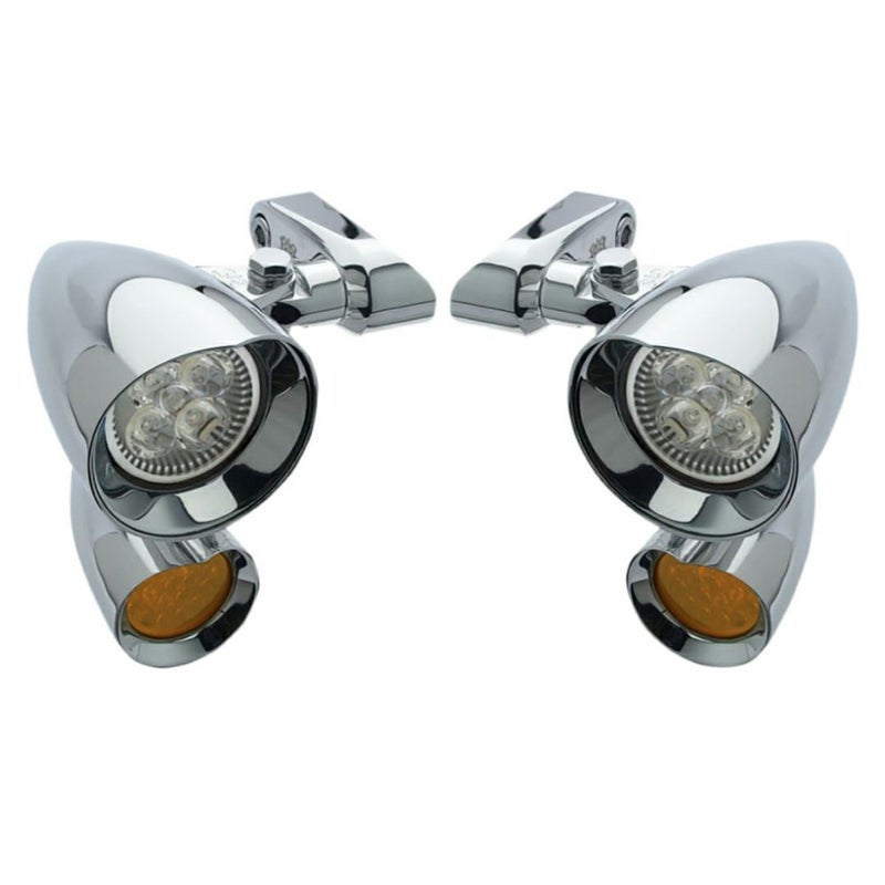 HEADWINDS Vampire サイドマウントLEDスポットライト/ターンシグナルセット クローム-01