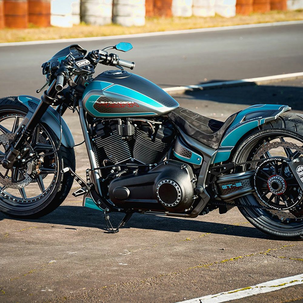 ThunderBike ダービーカバー Drilled ブラック ツインカム用-04