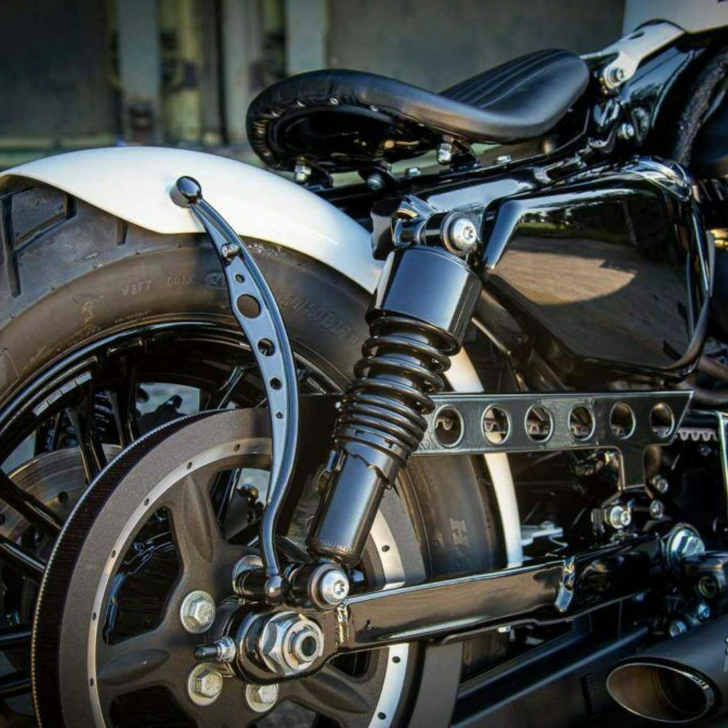 Ricks Motorcycles スポーツスター用 ラウンドホール・ベルトガード グロスブラック-01
