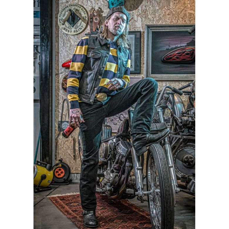 13 1/2 アウトローセーター イエロー/ブルーストライプ-02