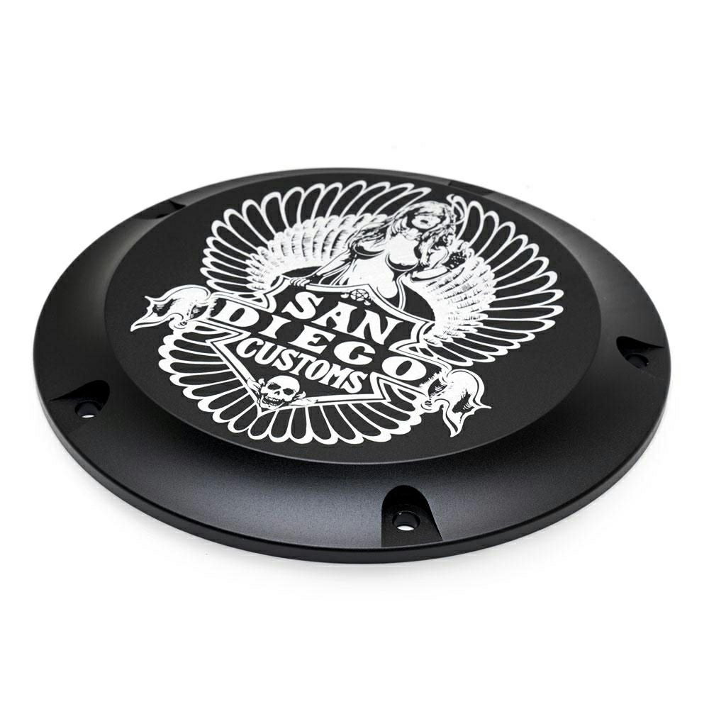 San Diego Customs EASY ハーレーM8ツーリング用ダービーカバー ステルスブラック-02