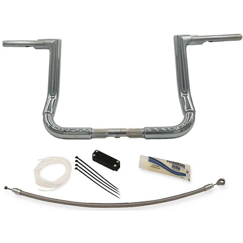 Fat Baggers 1.5インチ・EZインストール フラットトップ ハンドルバーキット 12インチ クローム-01