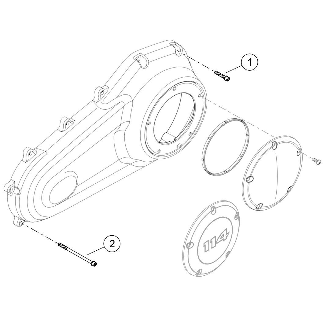M8 Softail用 プライマリーカバーハードウェアキット グロスブラック-02