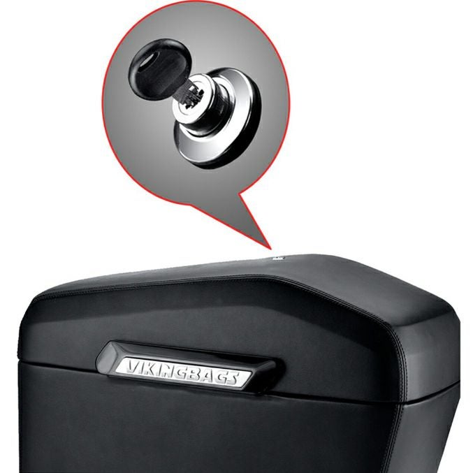 ハーレー・FXDL用 Lamellar レザーカバード・ラージハードサドルバッグ Viking Bags-05