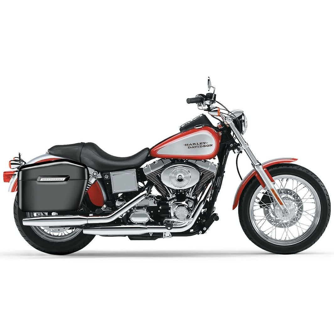 ハーレー・FXDL用 Lamellar ラージハードサドルバッグ グロスブラック Viking Bags-02