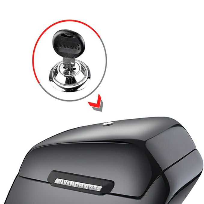 ハーレー・FXDB用 Baldur エクストララージ ハードサドルバッグ グロスブラック Viking Bags-05