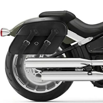 ファットボーイ用レザーサドルバッグ Raven エクストララージ Viking