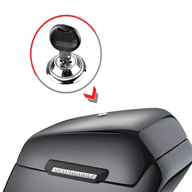 ハーレー・FXLR用 Baldur エクストララージ・ハードサドルバッグ グロスブラック Viking Bags-05