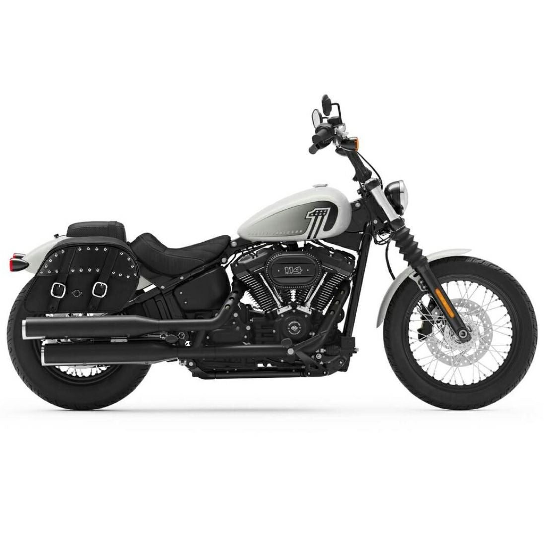 ハーレー・FXBB用 Slanted・ラージレザーサドルバッグ(スタッド付) Viking Bags-02