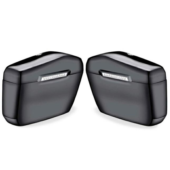 ハーレー・FXBB用 Lamellar ラージ ハードサドルバッグ グロスブラック Viking Bags-04