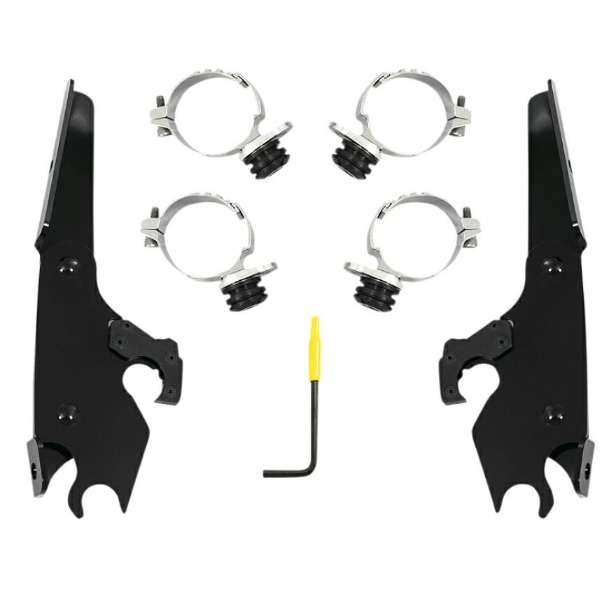 XL1200X バットウィングフェアリング用 トリガーロックマウントキット ブラック Memphis Shades-01