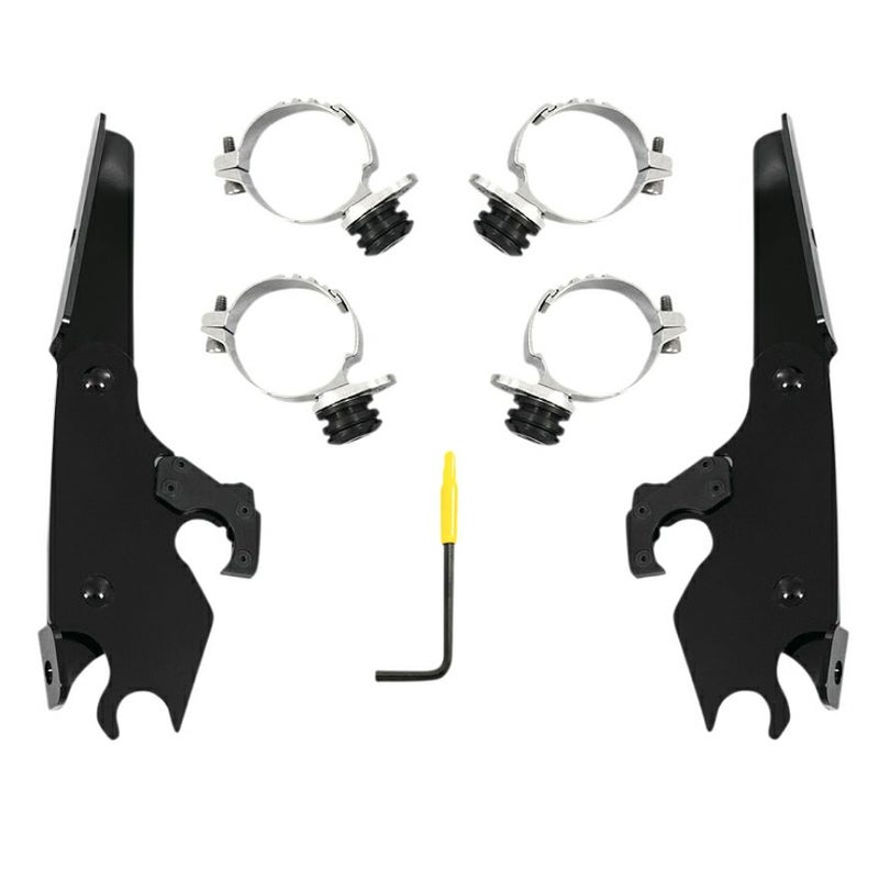 XL1200X バットウィングフェアリング用 トリガーロックマウントキット ブラック Memphis Shades-01