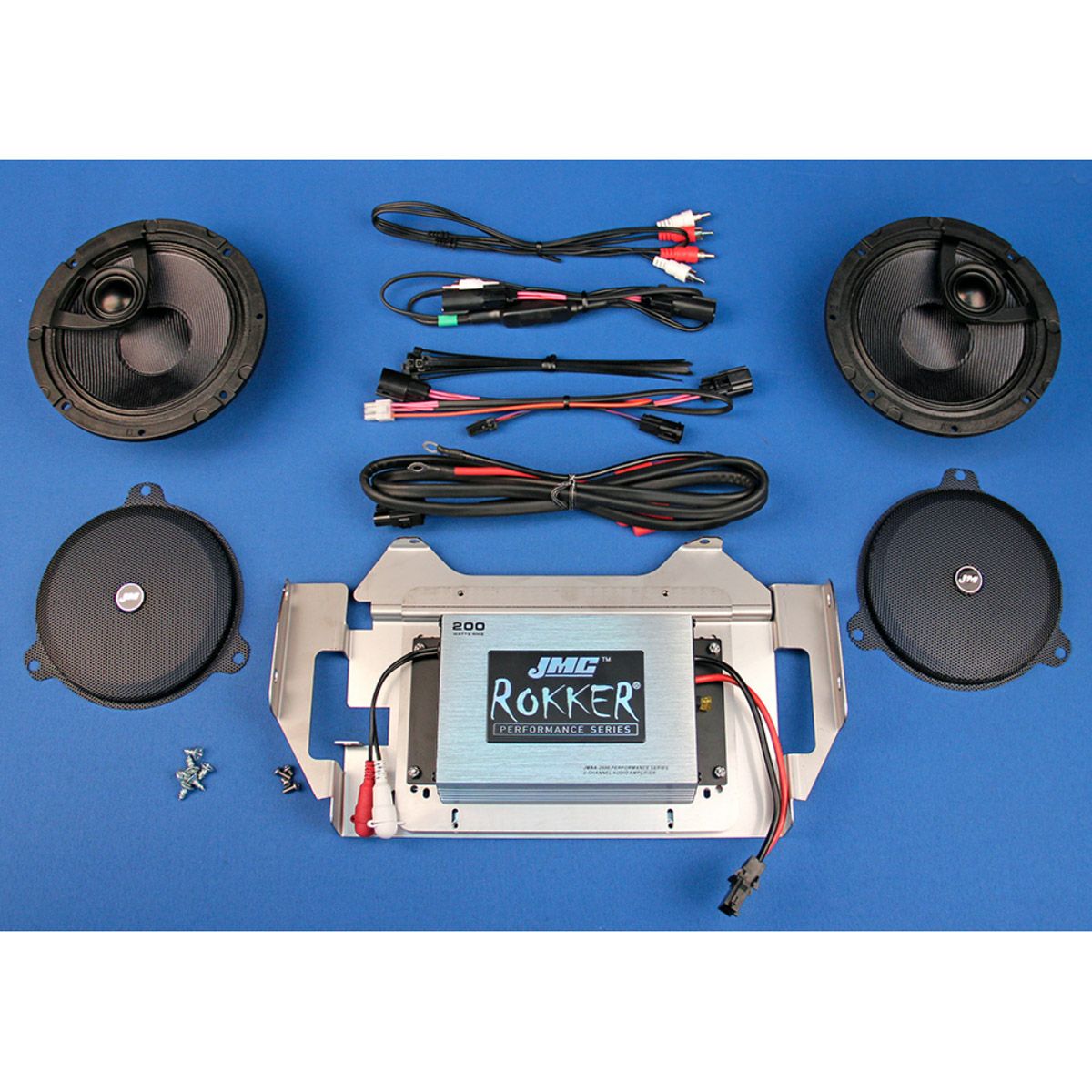 ハーレー FLHT、FLHX用 ROKKER 200W アンプ/スピーカーキット J&M