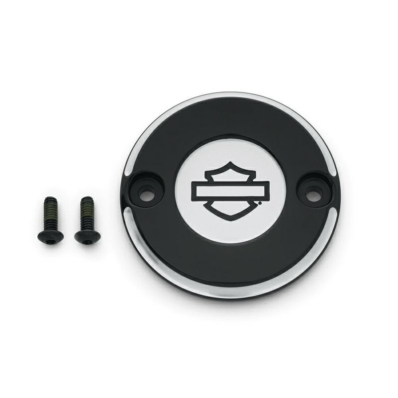 ハーレー M8 Touring、Trike、Softail用 エンパイア タイマーカバー ブラック/シルバー-02