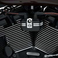 ハーレー M8 Softail用 コイルカバー ブラック/シルバー-01
