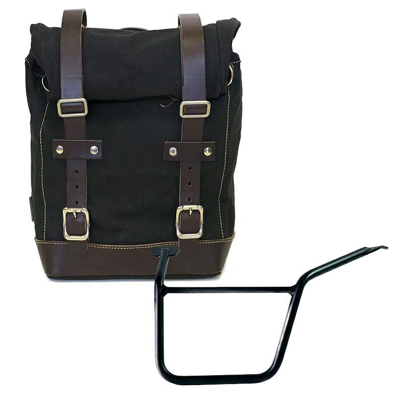 ハーレー パンアメリカ用 キャンバス・サイドパニアキット 左用 ブラック/ブラウン UNIT GARAGE-01