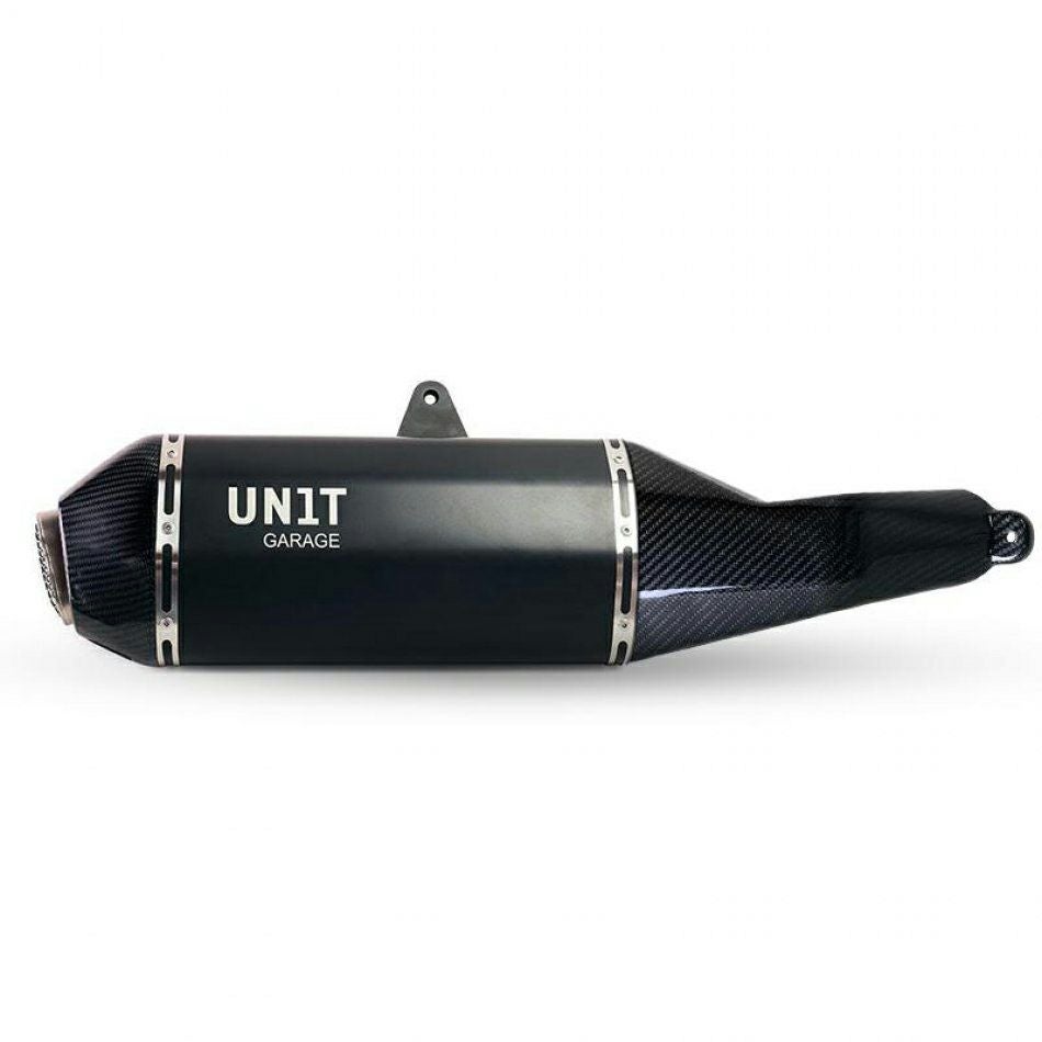 Pan America用 チタニウムスリップオンマフラー(カーボンヒートシールド付) ブラック UNIT GARAGE-02