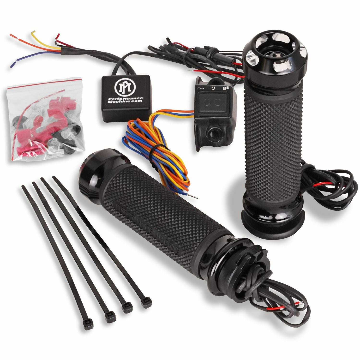 エアフロー・ヒーテッドハンドグリップ グロスブラック ケーブル