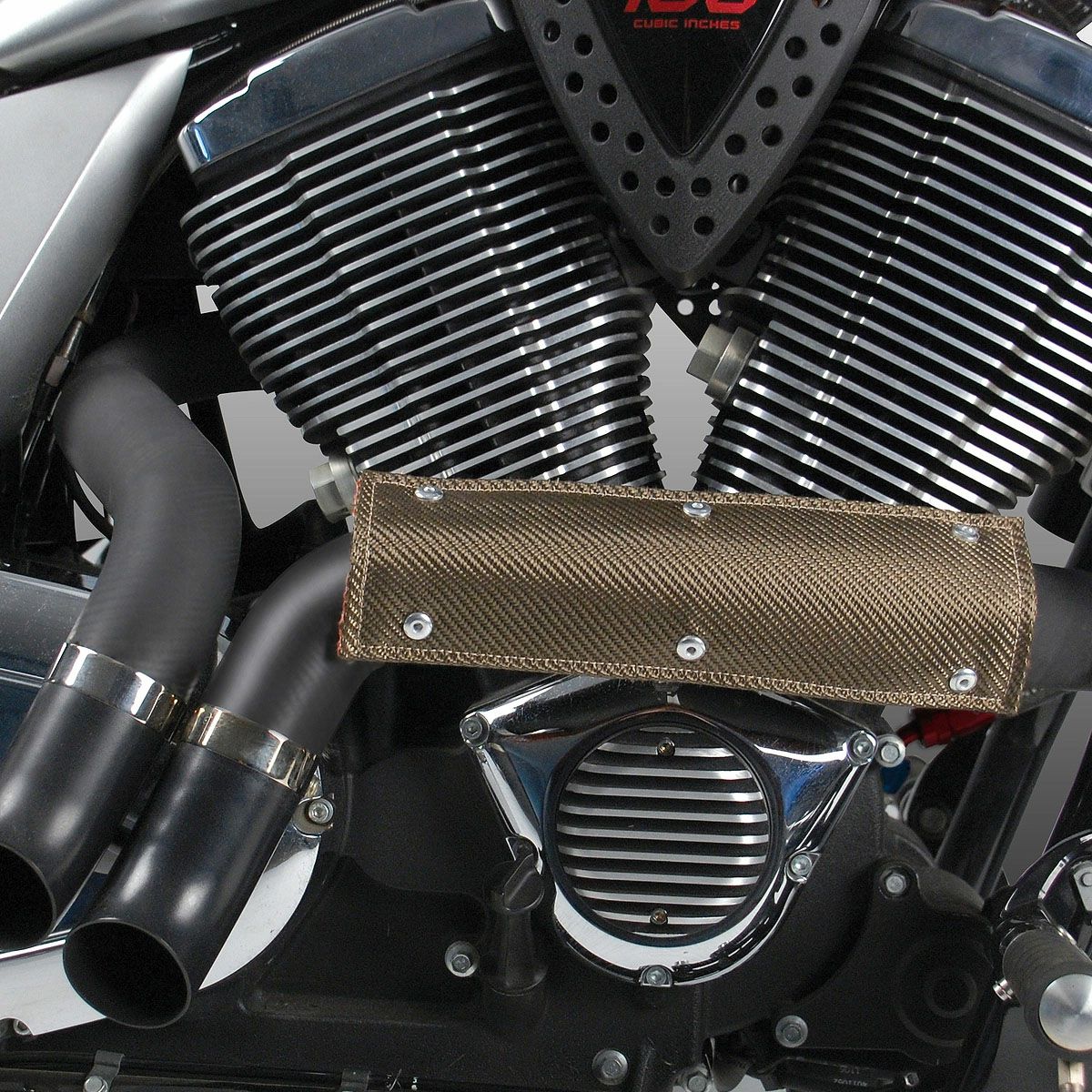 フレキシブル ヒートシールド 4x12インチ チタニウム DEI |ハーレー