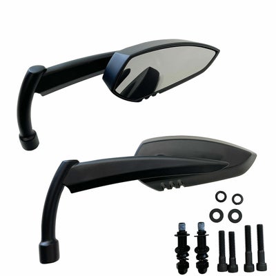 アレンネス ミニオーバル・ミラー ブラック 左 |ハーレーパーツ専門店 