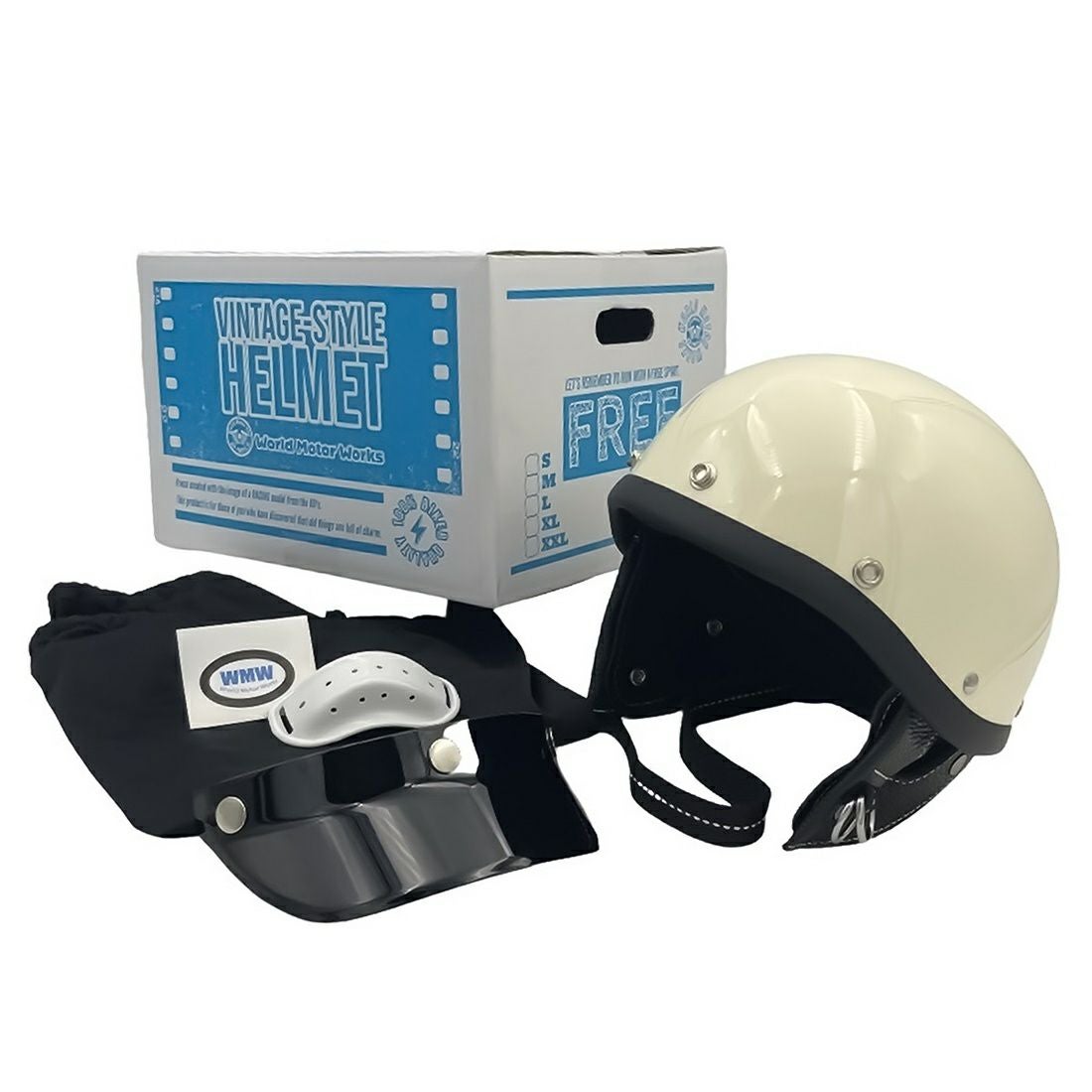 ショーティタイプ ヴィンテージスタイルヘルメット アイボリー XXL 6