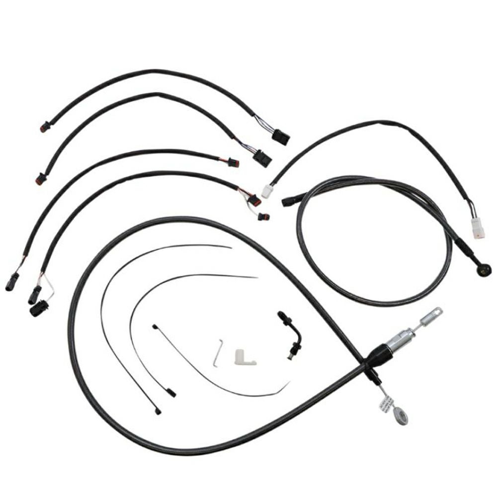ハーレーダイナ　BURLY/12〜14インチエイプ対応　ケーブルキット Black Cable Kits for Softails with T-Bars | CABLE KITS | Burly Brand