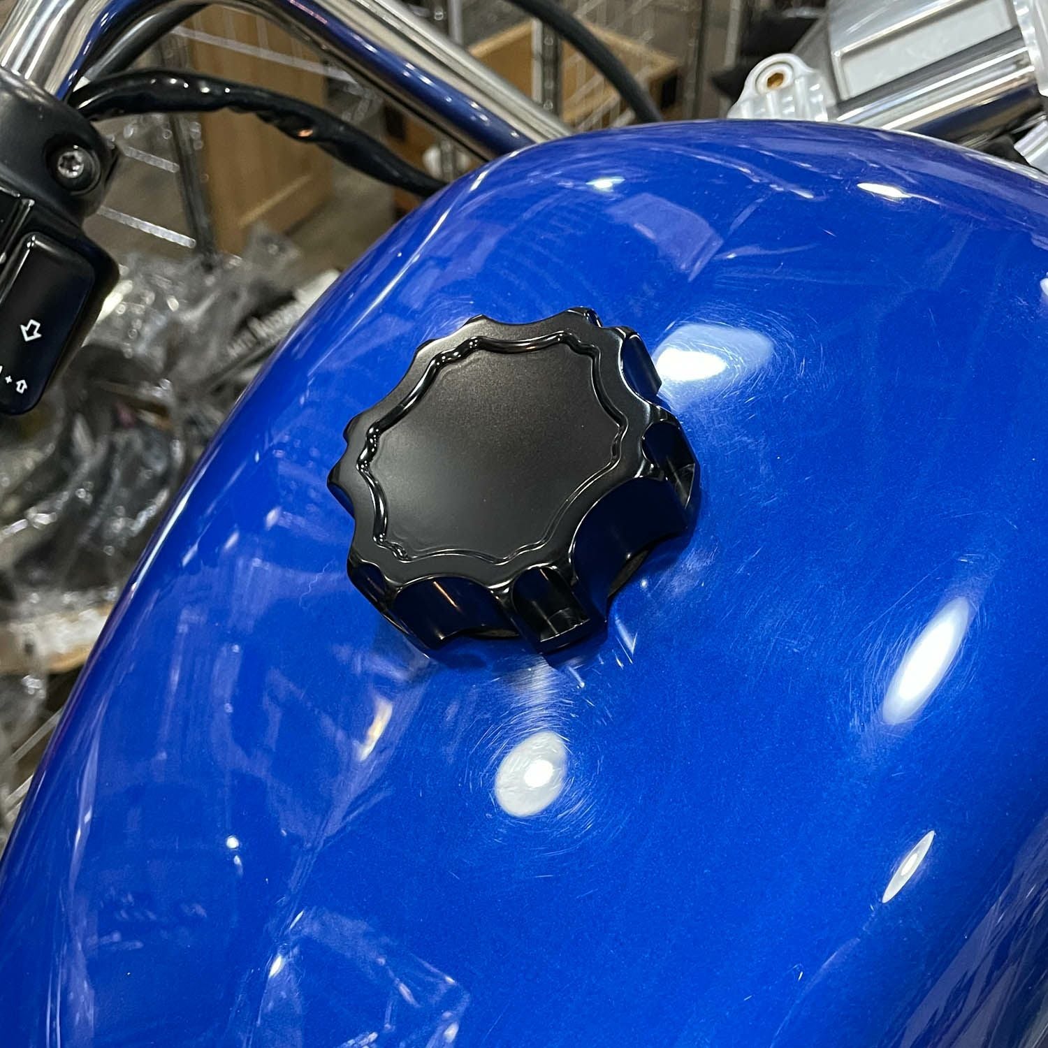 P16 MXベント ハーレー用ガスキャップ ブラック POWERPLANT |ハーレー
