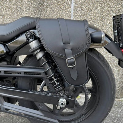 RH1250S、RH975 シングルサイド スイングアームバッグ ブラックレザー 