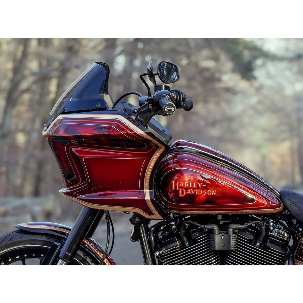 M8ソフテイル ストリートボブ、ブレイクアウト、ローライダーST Clubstyle 7インチ プルバックライザー 1.25インチクランプ (ブラック) Thunderbike 3