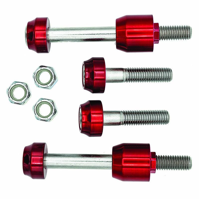 2006以降ダイナ リアショックマウントボルトカバー レッド SANTORO FABWORX 5