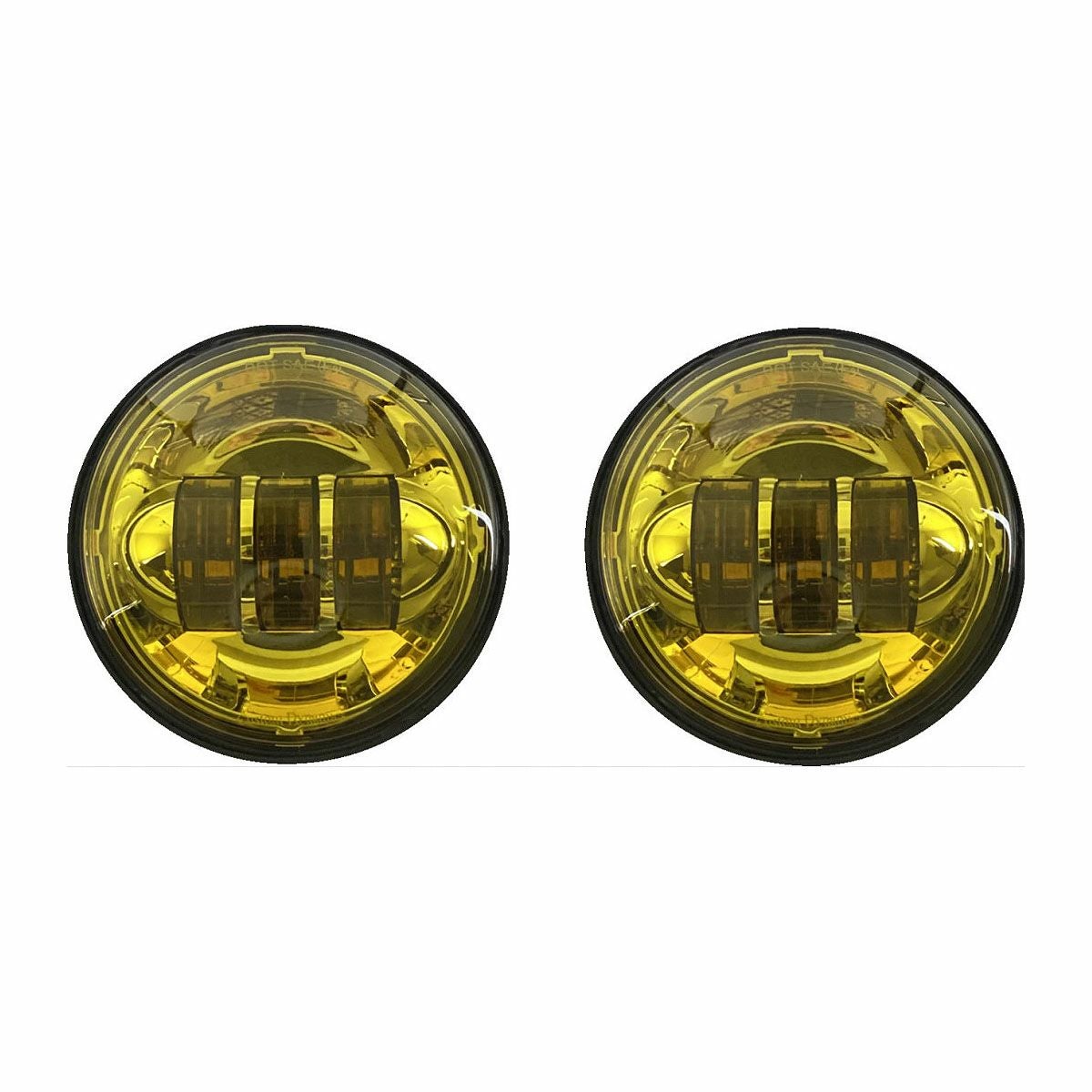 LED補助ライト 4インチ　ブラック　左右セット イエローレンズ CUSTOM DYNAMICS 2