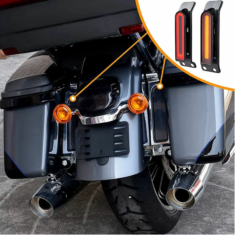 2014以降 FLHT、FLHXST、FLTRXST、FLHR LEDフィラーパネルライト スモークレンズ 2