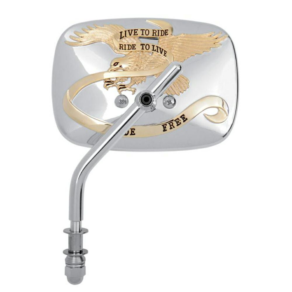 EMGO LIVE TO RIDE ミラー 左用 (クローム/ゴールド) |ハーレーパーツ