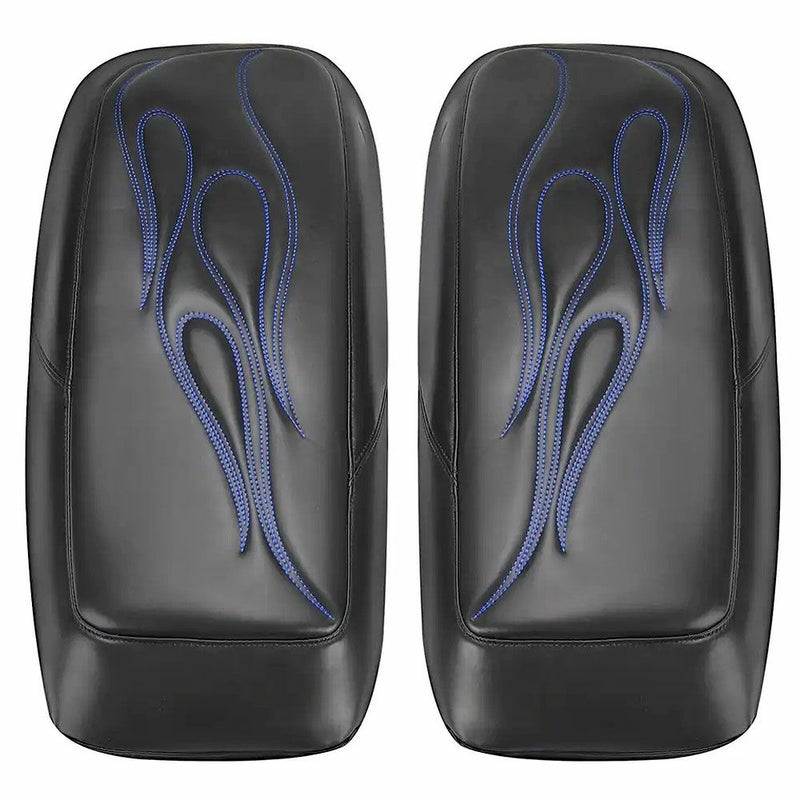 ツーリング サドルバッグリッドカバー ブルーフレイムステッチ