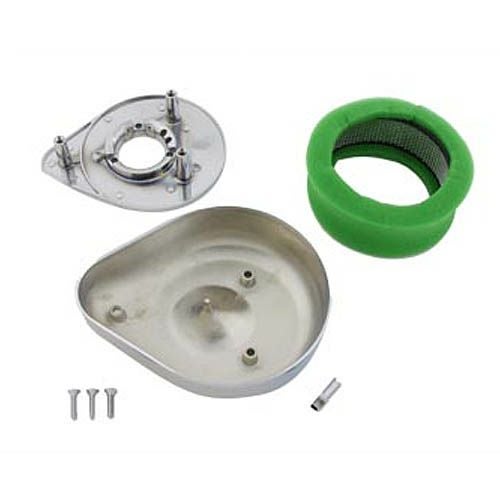 ショベル、エボリューション ティアドロップ エアクリーナーキット クローム VTWIN 3